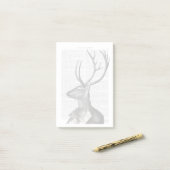 Zwart-witdeerportret Post-it® Notes (Op bureau)