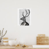 Zwart-witdeerportret Poster (Keuken)