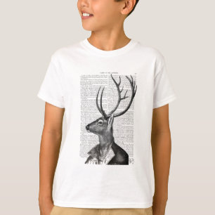 Zwart-witdeerportret T-shirt