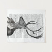 Zwart-witdeerportret Wandkleed (Voorkant (horizontaal))