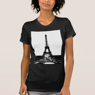 Zwart-wite Eiffeltower T-shirt