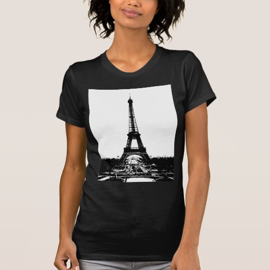 Zwart-wite Eiffeltower T-shirt (Voorkant)