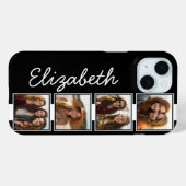 Zwart-witfotocollage vierkantjes, speciaal geperso Case-Mate iPhone case (Achterkant (horizontaal))
