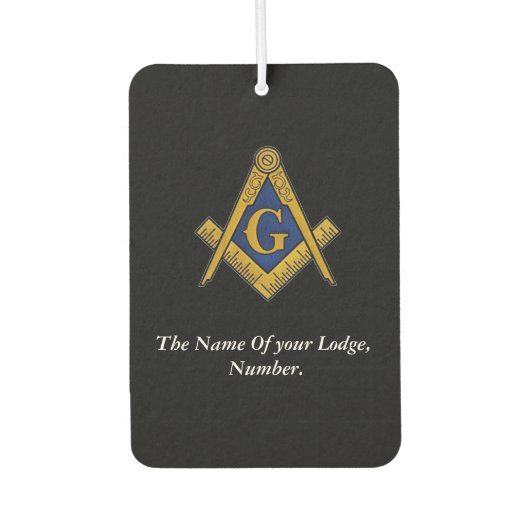 Zwart-witfreemason-kompas Luchtverfrisser (Voorkant)