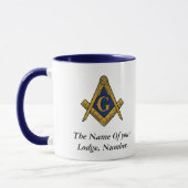 Zwart-witfreemason-kompas Mok (Links)