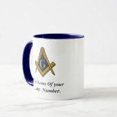 Zwart-witfreemason-kompas Mok (Voorkant links)