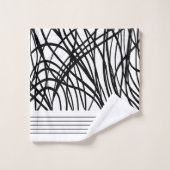 Zwart-witgeborsteld grijs bad handdoek (Wasdoekje)