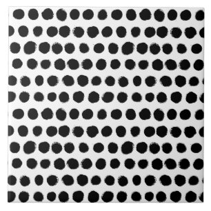 Zwart-witgekleurde pooldots tegeltje