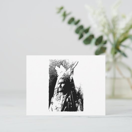 Zwart-witGeronimo Briefkaart (Staand voorkant)