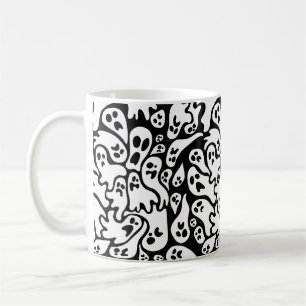 Zwart-witghost patroon koffiemok