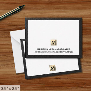 Zwart-witgoud monogram notitiekaartje