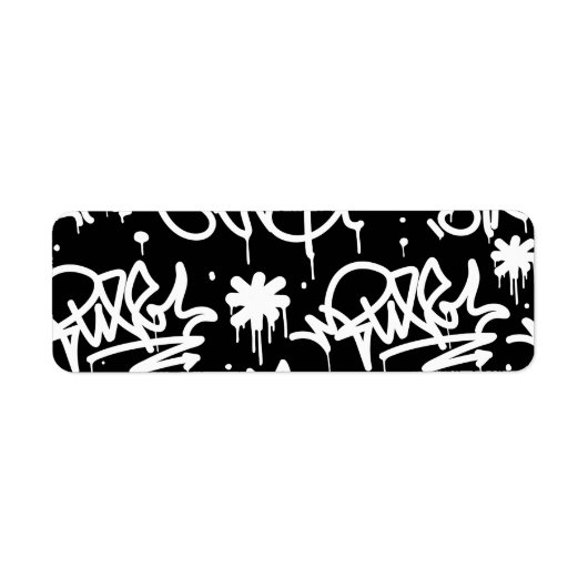 Zwart-witgrijs patroon etiket (Voorkant)