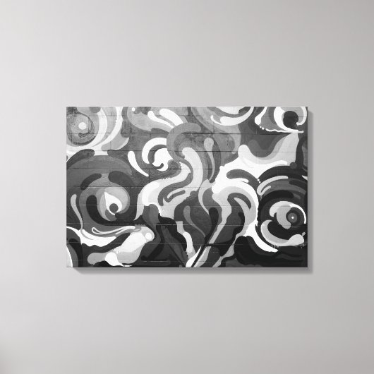 Zwart-witgrijs patroon in San Fran Canvas Afdruk (Voorkant)