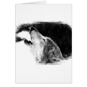 Zwart-witgrijs Wolf-schets