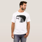 Zwart-witgrijs Wolf-schets T-shirt (Voorkant volledig)