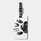 Zwart-witgrijze handdoeken bagagelabel (Voorkant verticaal)