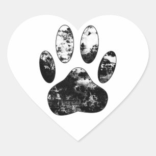 Zwart-witgrijze handdoeken hart sticker