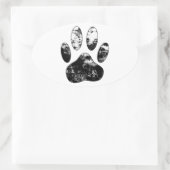 Zwart-witgrijze handdoeken ovale sticker (Tas)