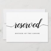 Zwart-witkalligrafie Band "Gereserveerd" (Voorkant)