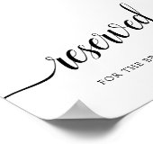 Zwart-witkalligrafie Band "Gereserveerd" Poster (Hoek)