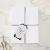 Zwart-witkant Elegant Wedding Cadeaulabel (Met Touw)