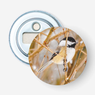 Zwart witkapje - originele foto button flesopener