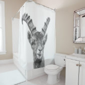 Zwart-witkapricorn Douchegordijn (In situ)
