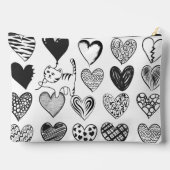 Zwart-witkat en hartpatroon etui (Achterkant)