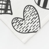 Zwart-witkat en hartpatroon fleece deken (Hoek)