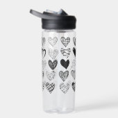 Zwart-witkat en hartpatroon waterfles (Rechts)