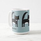 Zwart-witkat op maat koffiemok (Voorkant links)