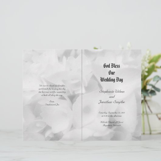 Zwart-witkatholieke Ceremony Wedding Programme (Staand voorkant)