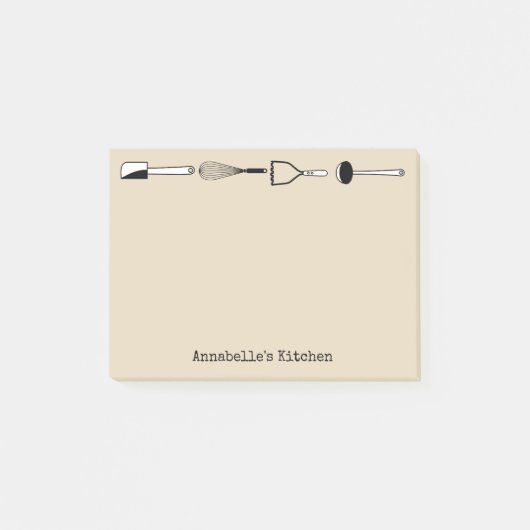Zwart-witkeukengereedschap Personaliseren Post-it® Notes (Voorkant)