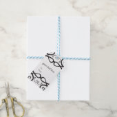Zwart-witklassieke chic Wedding Cadeaulabel (Met Touw)