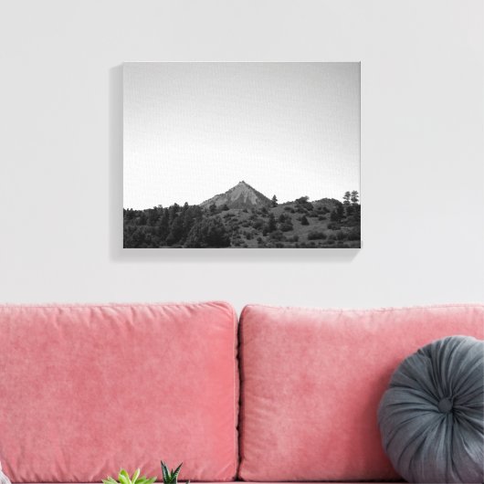Zwart-witkleurengebergte op Horizon 11x14 Canvas Afdruk (Insitu (Woonkamer))