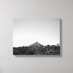 Zwart-witkleurengebergte op Horizon 11x14 Canvas Afdruk