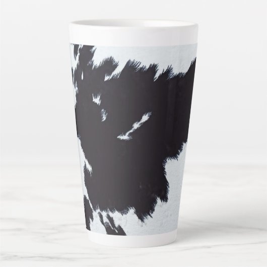 Zwart-witkoeienafdrukken Latte Mok (Voorkant)