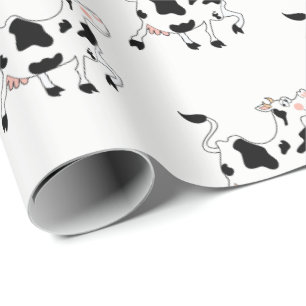 Zwart-witkoeienwrapppapier Cadeaupapier