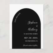 Zwart-witlaarshuwelijk sparen de Datum Aankondigingskaart (Voorkant)