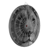 Zwart-witleeuw Dartbord (Voorkant Links)