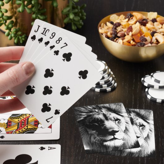 Zwart-witleeuw Pokerkaarten (Insitu)