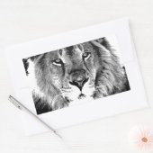 Zwart-witleeuw Rechthoekige Sticker (Envelop)