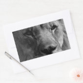 Zwart-witleeuw Rechthoekige Sticker (Envelop)