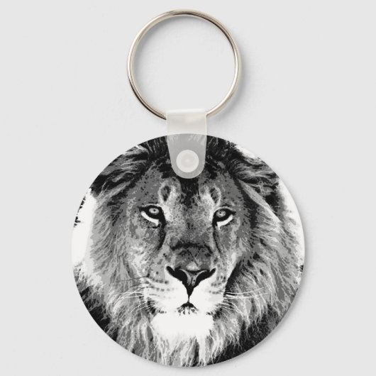 Zwart-witleeuw Sleutelhanger (Voorkant)