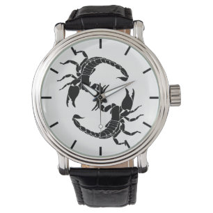 Zwart-witletters S - twee Scorpions Horloge