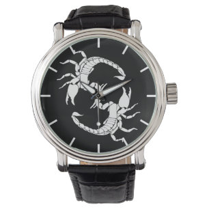 Zwart-witletters S - twee Scorpions Horloge
