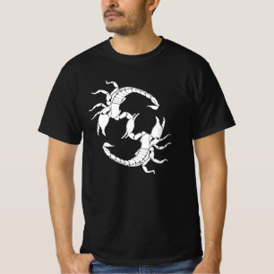 Zwart-witletters S - twee Scorpions T-shirt