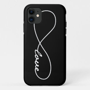 Zwart-witliefdesoneindige iPhone draagtas 11 Hoesje