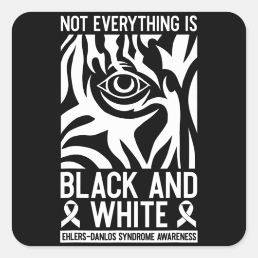 Zwart-witlintemmers Danlos Zebra Rheumat Vierkante Sticker (Voorkant)