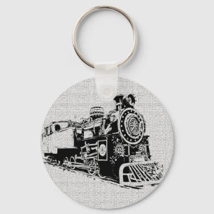 Zwart-witlocomotief Sleutelhanger